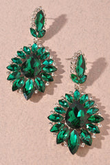 Ada Rhinestone Earrings - Green