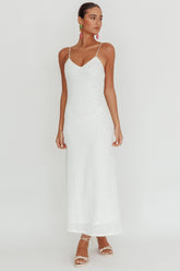 Stasi Textured Maxi Dress White