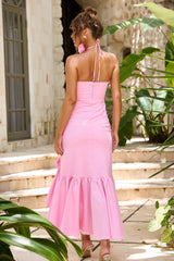 Moonflower Reverie Stretchy Cotton Midi Dress - Pink