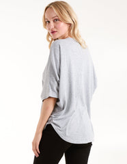 Heart Half Zip Front Top