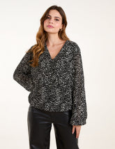 Pleated Bubble Hem Blouse