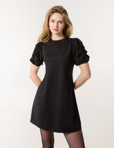 Textured Sleeve Mini Dress