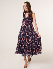 Luxe Tie V Neck Sleeveless Dress