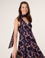 Luxe Tie V Neck Sleeveless Dress