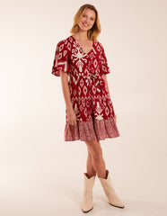 Button Front Rope Tie Dress
