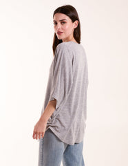 Studded Half Zip Front Top