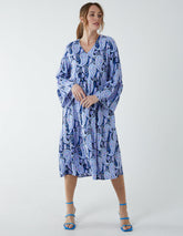Paisley V Neck Midi Dress