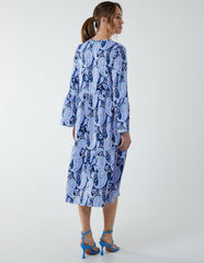Paisley V Neck Midi Dress