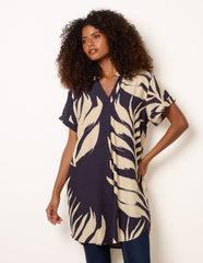 Palm Print Tunic Top