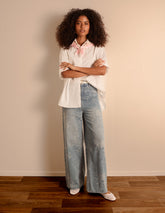 Floral Print Jeans