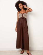Gold Detailed Embroidered Stitching Jumpsuit
