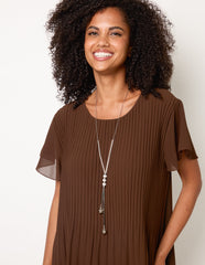 Pleated Short Sleeve Top