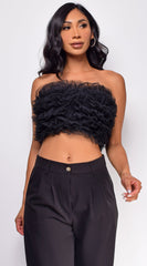 Ryan Mesh Tulle Tube Top - Black