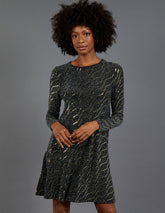 Metallic Mirror Swing Dress