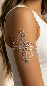 Angel Wing Arm Cuff Bracelet - Silver