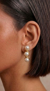 Gigi 18K Gold Dipped Pearl Stud Earrings - Gold