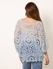 Crochet Detailed Kimono Top