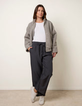 Elasticated Waist Pinstripe Trousers