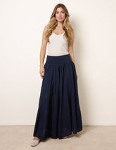 Godet Hem Jersey Waist Skirt