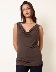Sleeveless Cowl Neck Viscose Jersey Top