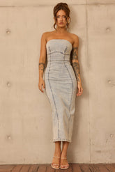 Curve Appeal Denim Midi Dress - Washed Blue