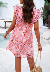 Tinah Ruffle Floral Mini Dress