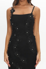 Like I'm Dreaming Floral Pearl Maxi Dress Black