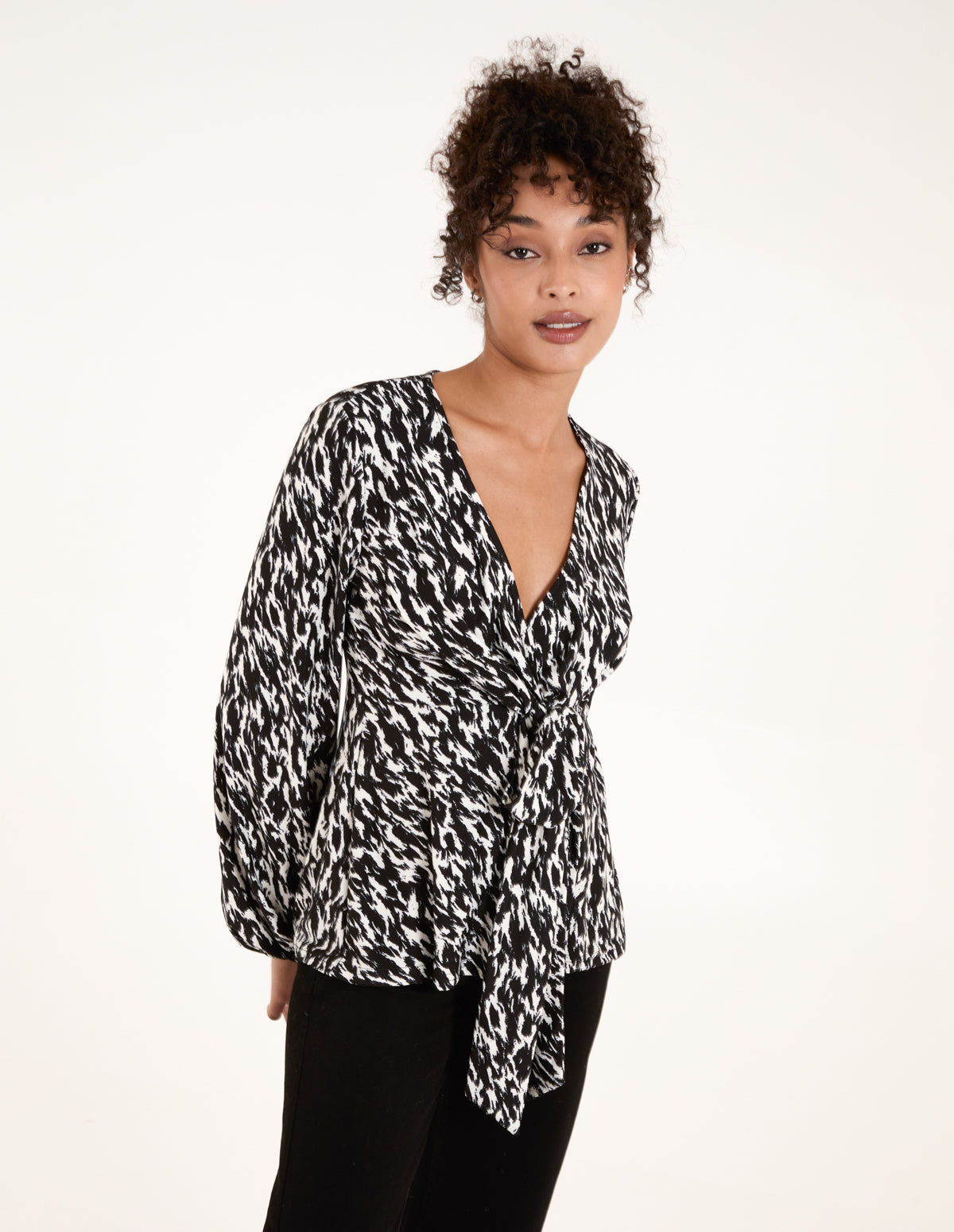 Wrap Front Tie Back Top