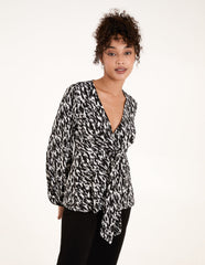 Wrap Front Tie Back Top