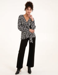 Wrap Front Tie Back Top