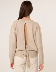Jumper With Open Back Bow Tie
