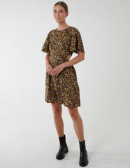 Floral Print Crew Neck Dress