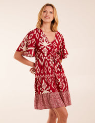 Button Front Rope Tie Dress
