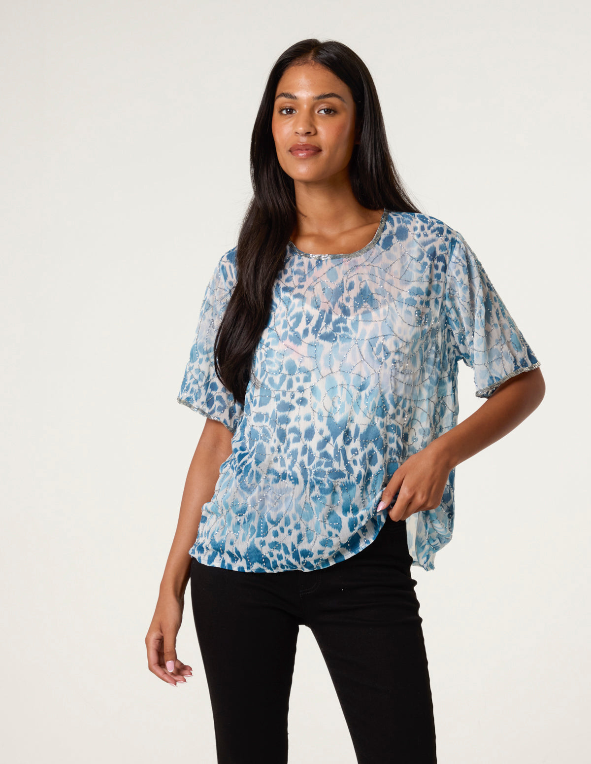 Embellished Chiffon Top
