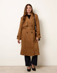 Suedette Trench Coat