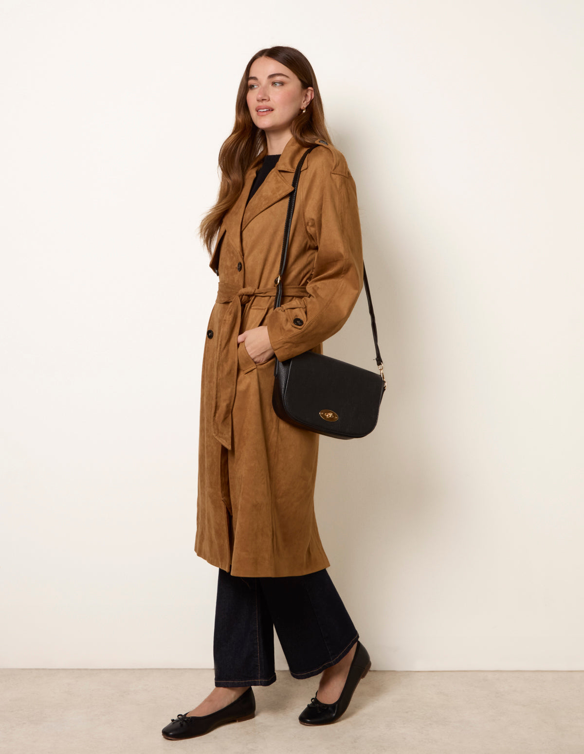 Suedette Trench Coat