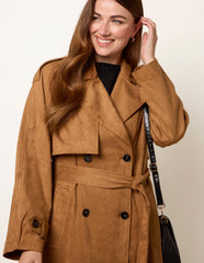 Suedette Trench Coat
