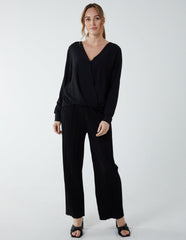 Crossover Woven Plain Blouse