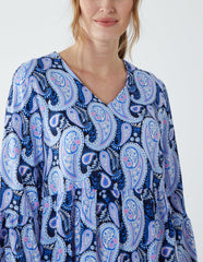 Paisley V Neck Midi Dress