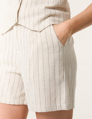 Linen Pinstripe Shorts