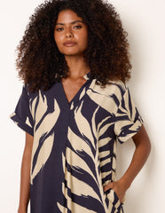 Palm Print Tunic Top