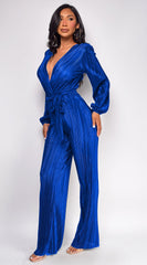 Juna Surplice Jumpsuit - Royal Blue