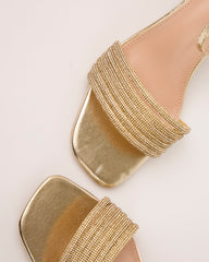 Diamante Front Small Healed Sandals
