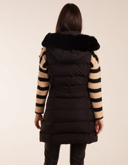 Faux Fur Detail Belted Gilet