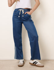 Side Stripe Jeans With Drawstring