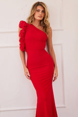 Golden Feelings Mesh Maxi Dress - Red