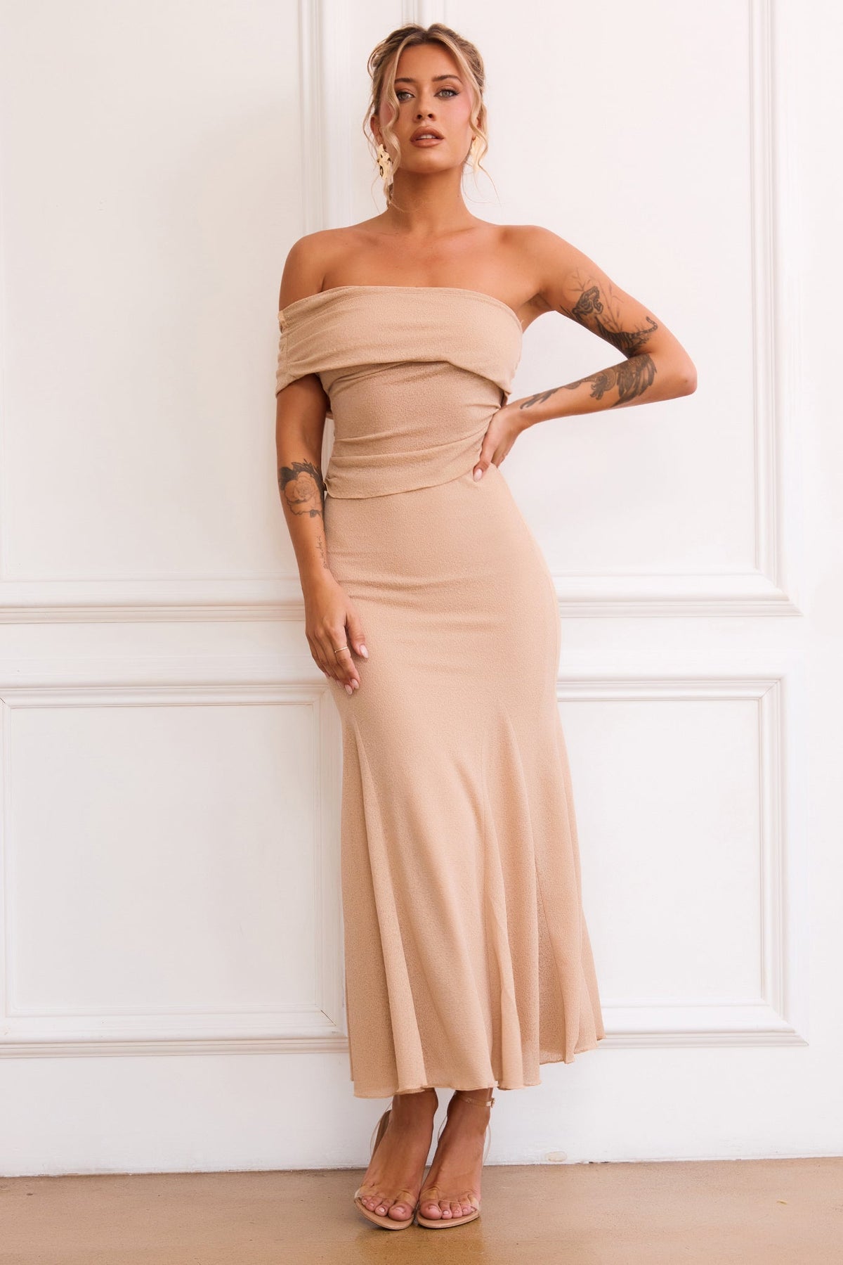 Picture Perfect Maxi Skirt - Tan