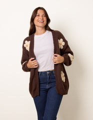 Daisy Large Flower Cardigan